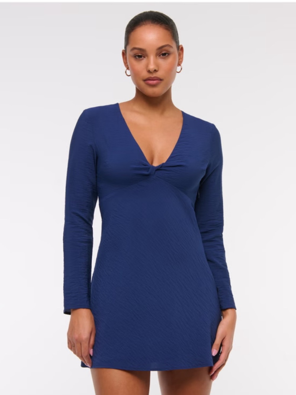 Abercrombie & Fitch Twist-Front Long-Sleeve Mini Dress